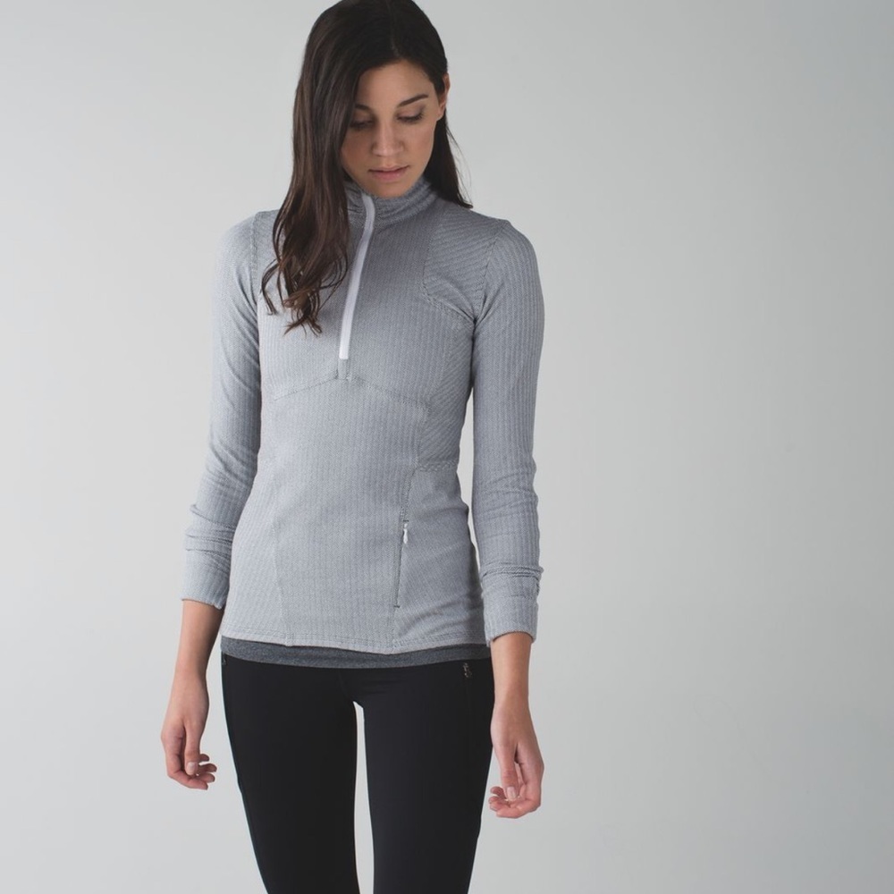Lululemon Kanto Catch Me 1/2 Zip
Heathered Herringbone Heathered White. A11